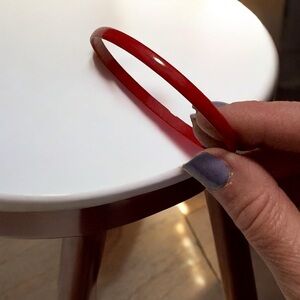 Vintage Red Enamel Painted Metal Bangle Bracelet